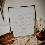 Matig Gold Script Wedding Drink Menu Sign Poster<br><div class="desc">Dit moderne gouden script bruiloft drink menubord is perfect voor een minimalistische bruiloft. Het eenvoudige gele gouden kleurenontwerp is voorzien van unieke industriële lettertypografie met een moderne boho-stijl. in elke kleur. Houd het ontwerp minimaal en elegant, zoals het is, of personaliseer het door uw eigen grafiek en kunstwerk toe te...</div>