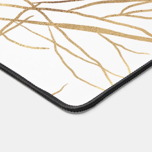 Matig Gold Tree Silhouette Minimaal wit ontwerp Bureaumat (Hoek)