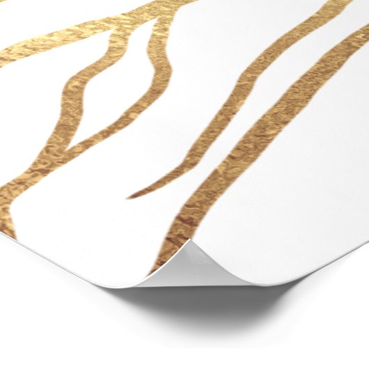 Matig Gold Tree Silhouette Minimaal wit ontwerp Poster (Hoek)