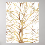 Matig Gold Tree Silhouette Minimaal wit ontwerp Poster (Voorkant)