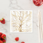 Matig Gold Tree Silhouette Minimaal wit ontwerp Servet (Insitu)