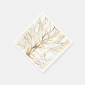 Matig Gold Tree Silhouette Minimaal wit ontwerp Servet (Hoek)