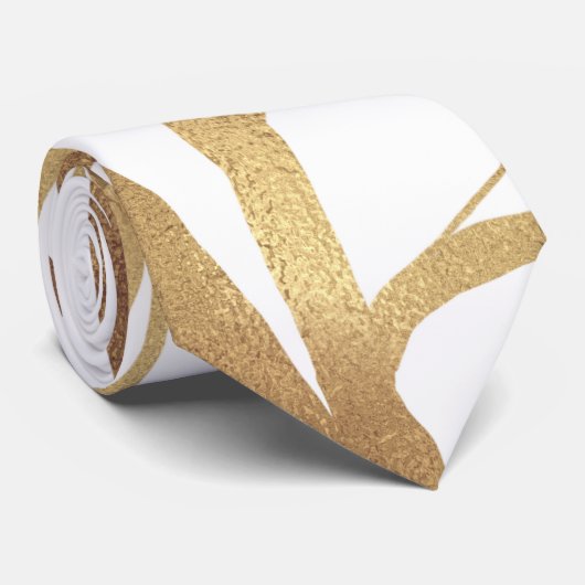 Matig Gold Tree Silhouette Minimaal wit ontwerp Stropdas (Opgerold)