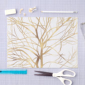 Matig Gold Tree Silhouette Minimaal wit ontwerp Tissuepapier (Craft)