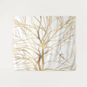 Matig Gold Tree Silhouette Minimaal wit ontwerp Wandkleed (Voorkant (horizontaal))