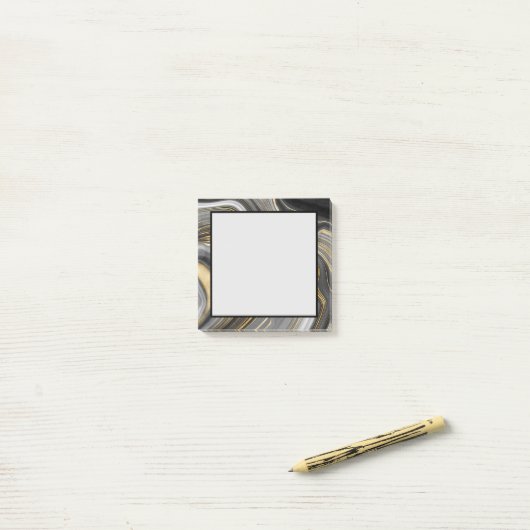 Matig goud- en grijze geode mineraal Abstract Post-it® Notes (Op bureau)