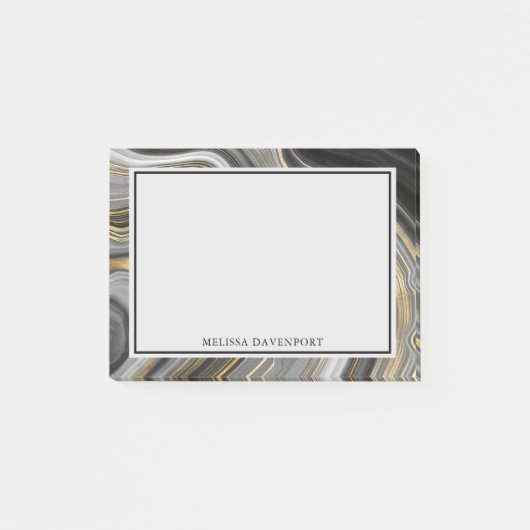 Matig goud- en grijze geode mineraal Abstract Post-it® Notes (Voorkant)