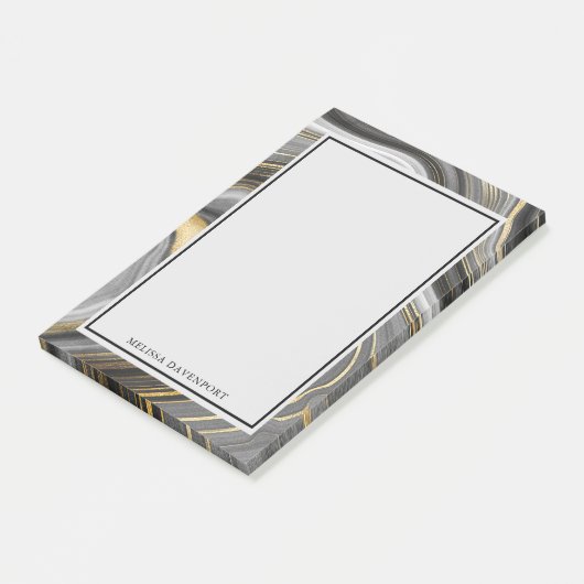 Matig goud- en grijze geode mineraal Abstract Post-it® Notes (Schuin)