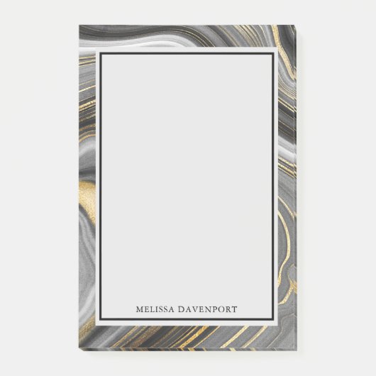 Matig goud- en grijze geode mineraal Abstract Post-it® Notes (Voorkant)