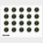 Matig goudglitterig boterlabel met script ronde sticker (Vel)