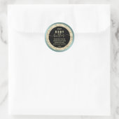 Matig goudglitterig boterlabel met script ronde sticker (Tas)