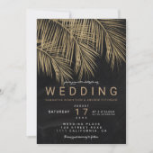 Matig goudpalm, elegant bruiloft kaart (Voorkant)