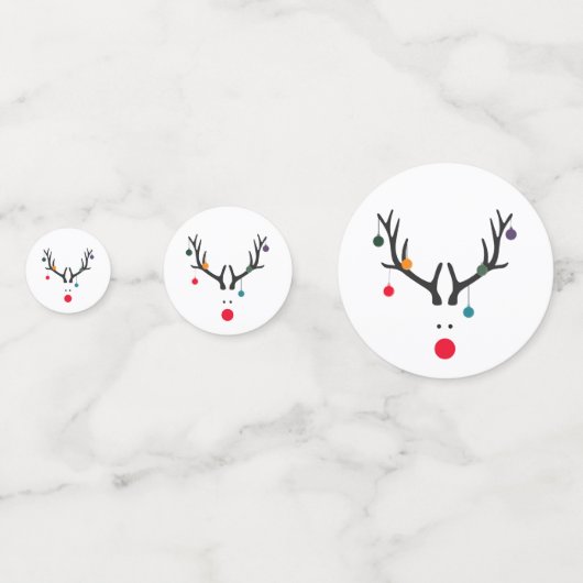 Matig grappig abstract kerstrender wit rood confetti (Achterkanten)