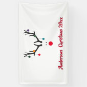 Matig grappige abstracte kerstrender op wit spandoek (Verticaal)