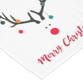 Matig grappige kerstrender op wit korte tafelloper (Hoek)