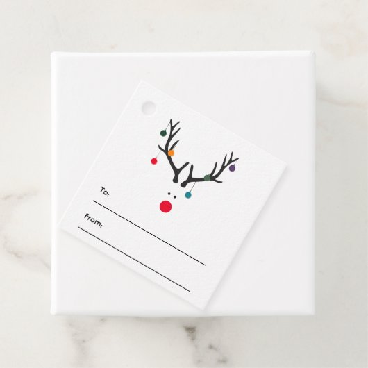 Matig grappige kerstrender wit rood bedankjes labels (In situ)