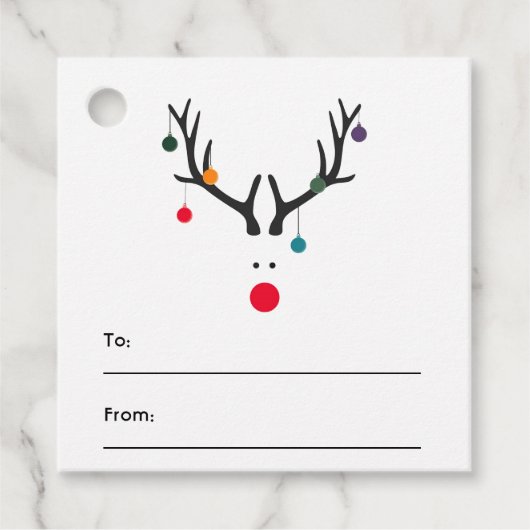 Matig grappige kerstrender wit rood bedankjes labels (Voorkant)