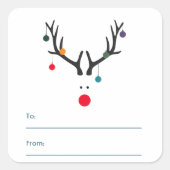 Matig grappige kerstrender wit rood blauw vierkante sticker (Voorkant)