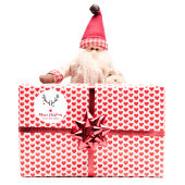 Matig grappige Santas helperrender op wit Ronde Sticker