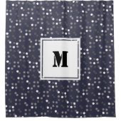 Matig Gray Polka Dots Monogram Douchegordijn (Voorkant)
