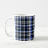 Matig grijs blauw Tartan Patroon Koffiemok (Links)