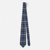 Matig grijs blauw Tartan Patroon Stropdas (Voorkant)