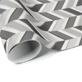 Matig grijs chevron geometrisch monogram cadeaupapier (Rol Hoek)
