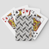 Matig grijs chevron geometrisch monogram pokerkaarten (Achterkant)