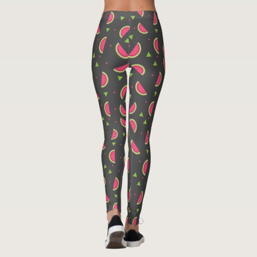 Matig grijs en roze meloensap leggings (Achterkant)