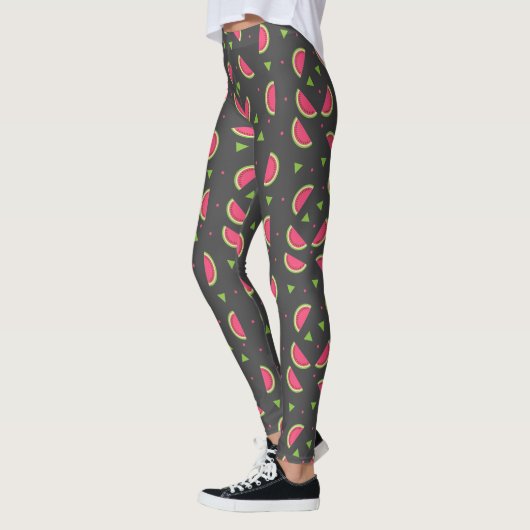 Matig grijs en roze meloensap leggings (Links)
