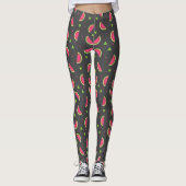 Matig grijs en roze meloensap leggings (Voorkant)