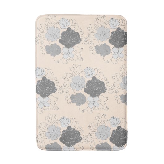 Matig grijs en wit flessenroze badmat (Voorkant Verticaal)