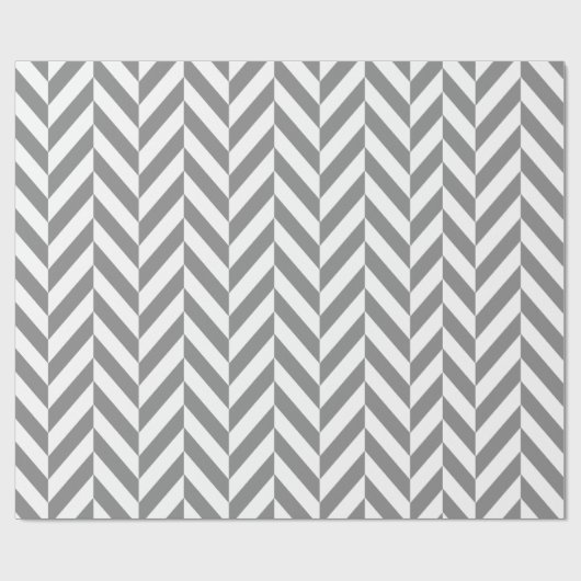 Matig grijs en wit herringbonpakpapier cadeaupapier (Vlak)