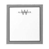 Matig grijs en zwart monogram notitieblok (Voorkant)