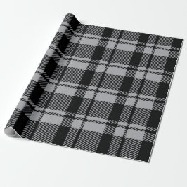 Matig grijs en zwart Tartan Cadeaupapier