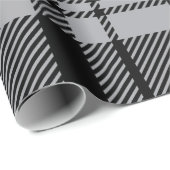 Matig grijs en zwart Tartan Cadeaupapier (Rol Hoek)