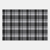 Matig grijs en zwart Tartan Inpakpapier Vel (Voorkant)