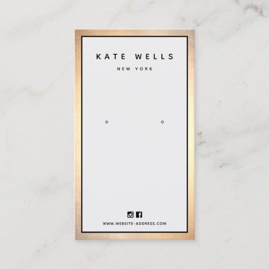 Matig grijs Goud Rand Verdien Beeldschottenhouder Visitekaartje (Voorkant)