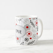 Matig grijs groen monogram koffiemok (Voorkant rechts)