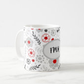 Matig grijs groen monogram koffiemok (Voorkant links)