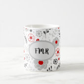 Matig grijs groen monogram koffiemok (Center)