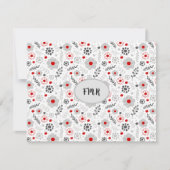 Matig grijs groen monogram notitiekaartje (Voorkant)