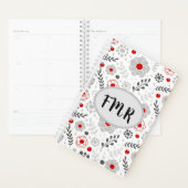 Matig grijs groen monogram planner (Display)