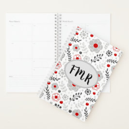 Matig grijs groen monogram planner
