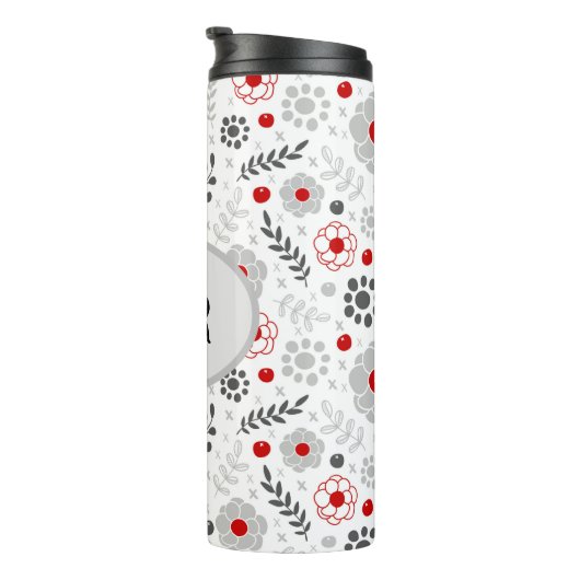 Matig grijs groen monogram thermosbeker (Geroteerd rechts)