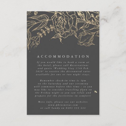 Matig grijs ijzererts goudbruin Pampas Wedding Informatiekaartje (Voorkant)