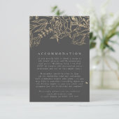 Matig grijs ijzererts goudbruin Pampas Wedding Informatiekaartje (Staand voorkant)