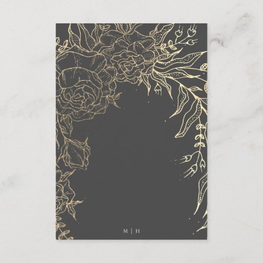 Matig grijs ijzererts goudbruin Pampas Wedding Informatiekaartje (Achterkant)