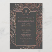 Matig grijs ijzerhars Roos Goud monogram Wreater Kaart (Voorkant)