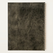 Matig grijs leren script zwart monogram planner (Achterkant)